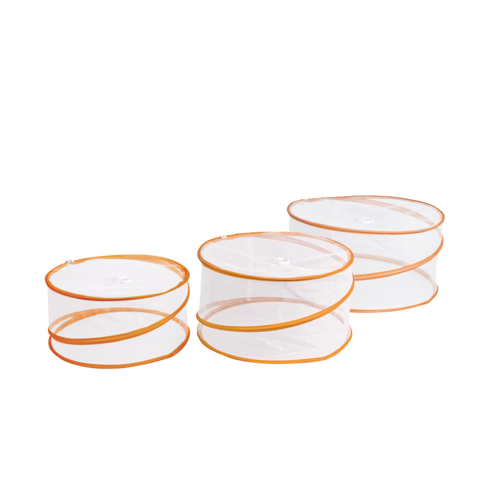 3pc Elemental Collapsible 30 34 39cm Food Covers Orange