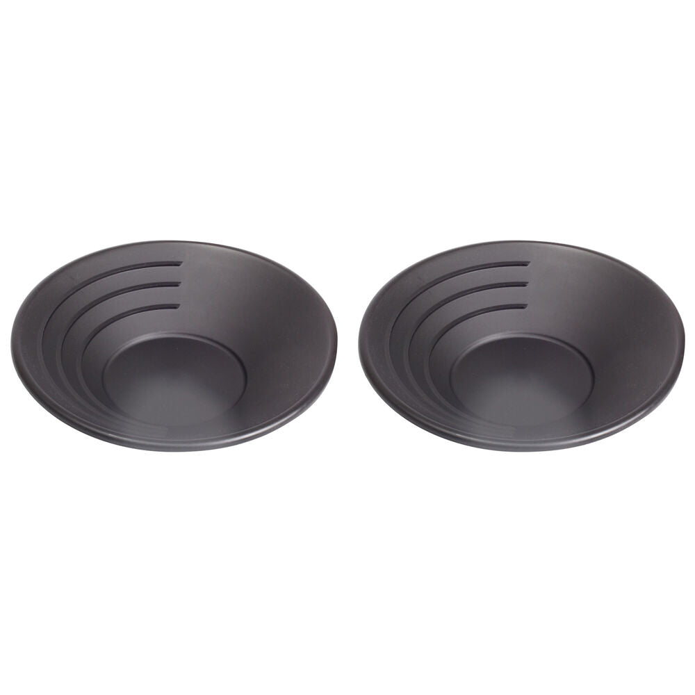 2PK Elemental Durable Camping Gold Pan 35cm Round - Black