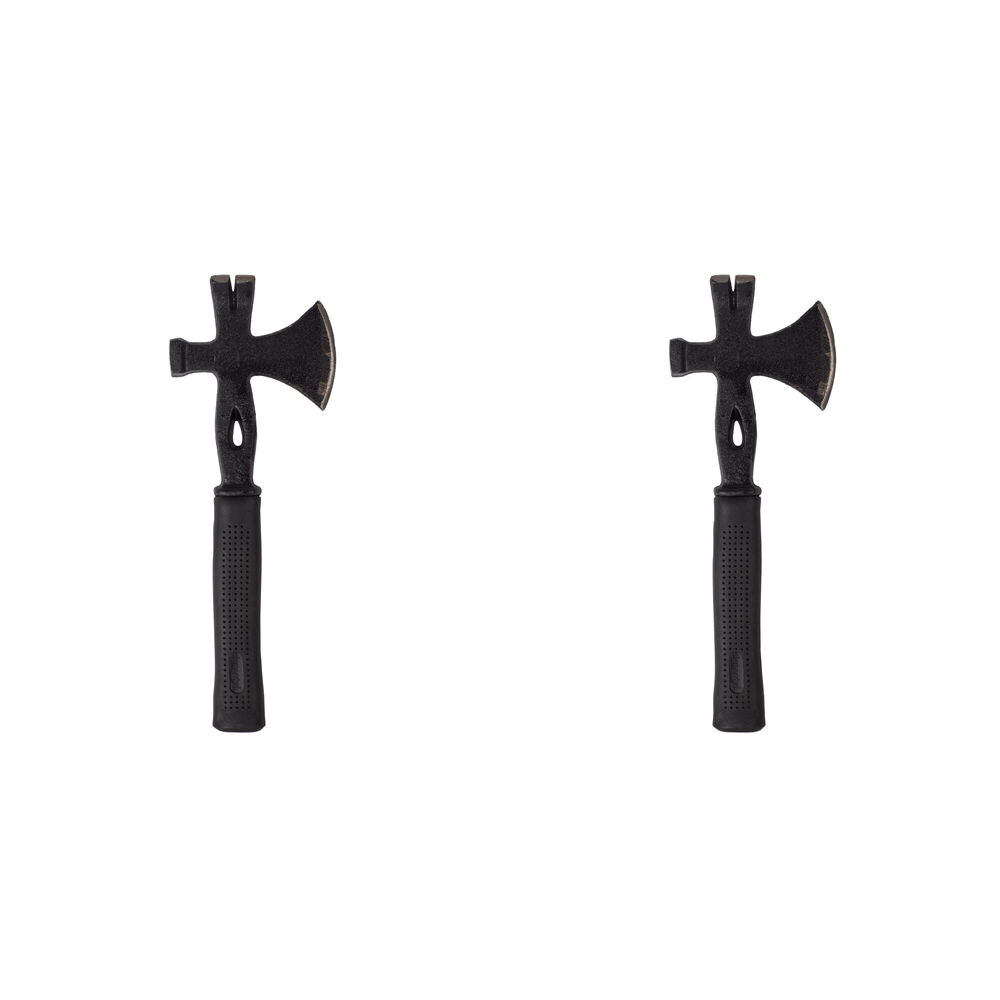 2PK Elemental Multi-Use Axe/Hammer/Nail Remover Survival Tool - Black