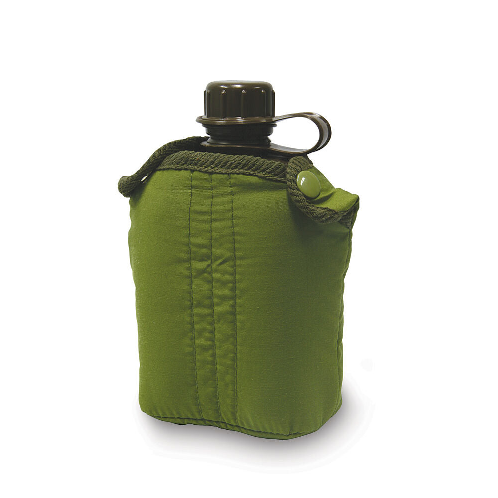 2PK Elemental Plastic Canteen Water Bottle w/ Cover 840ml - Green