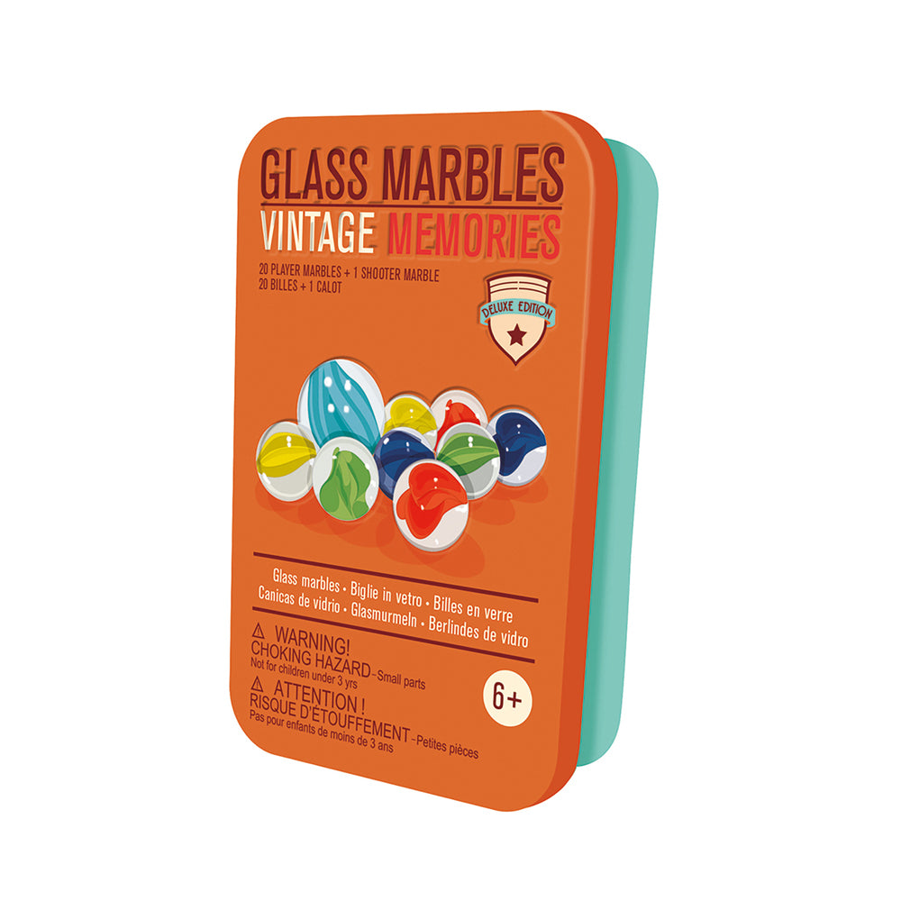 2PK 21pc Legami Glass Marbles w/ Metal Case Kids Game Toy Play Set 6+