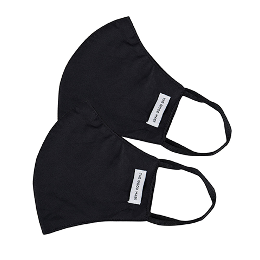 4PK The Good Brand Kids Reusable Breathable Face Mask Black 8-12yrs