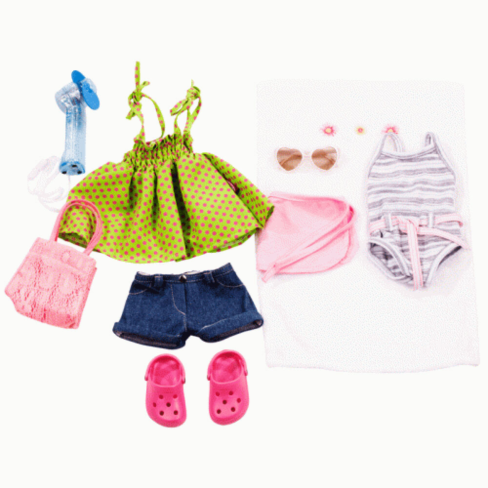 10pc Gotz Wardrobe Summer Beach Outfit Baby Girl Doll Clothes Toy Set 45-50cm