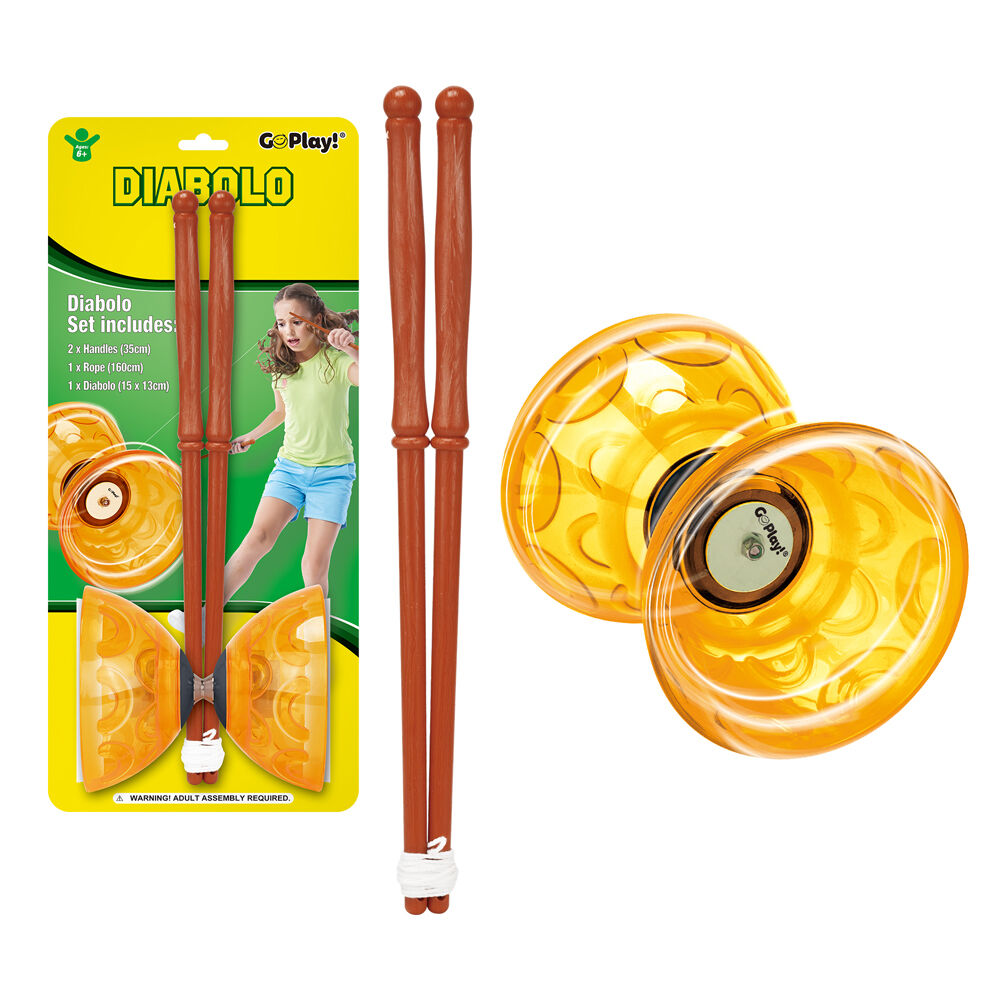 Go Play! Diabolo Bounce/Toss Toy for Aspiring Young Circus Performers Yellow 6Y+