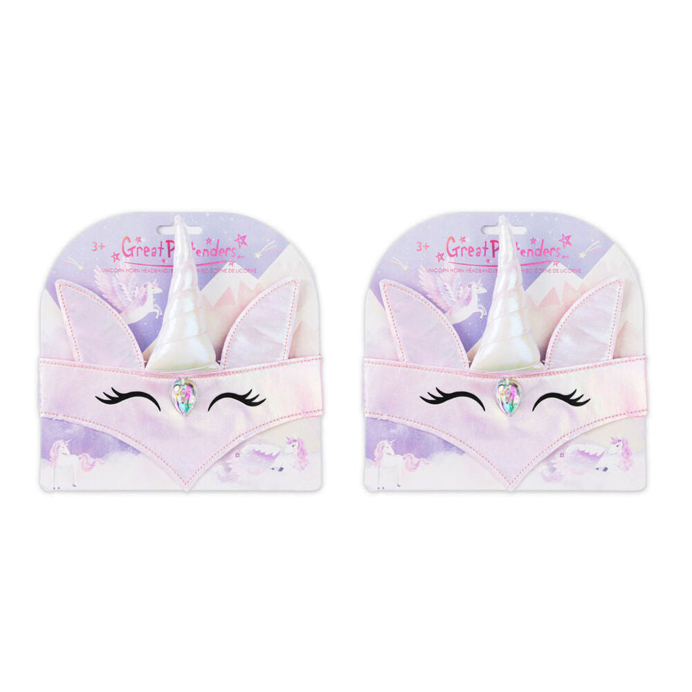 2PK Great Pretenders Unicorn Horn Headband Kids Head Accessory 3y+