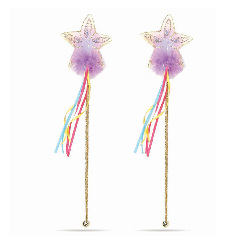 2PK Great Pretenders Multi Pastel & Gold Glitter Rainbow Wand 3y+
