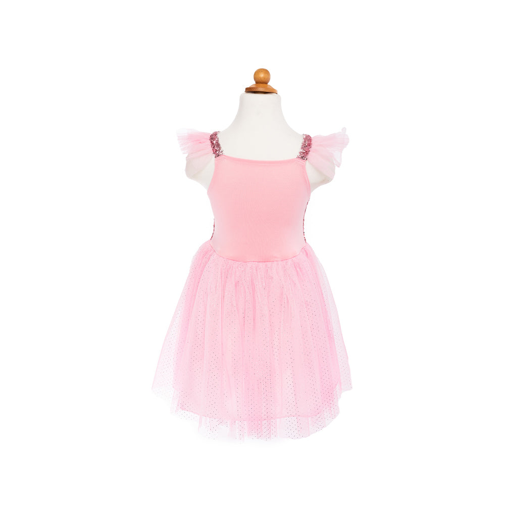 2pc Great Pretenders Size 5-7 Sequins Butterfly Dress & Wings Pink Kids 4+