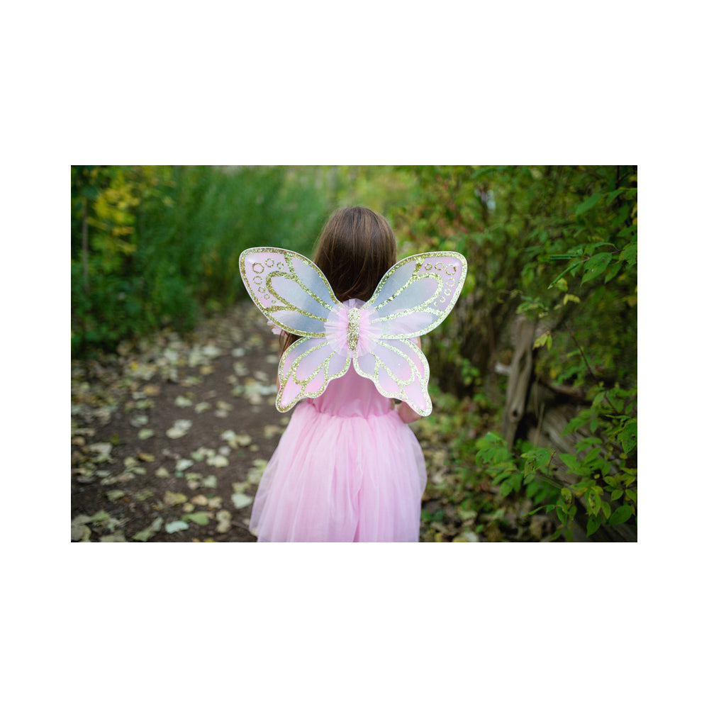 2pc Great Pretenders Size 5-7 Sequins Butterfly Dress & Wings Gold Kids 4+
