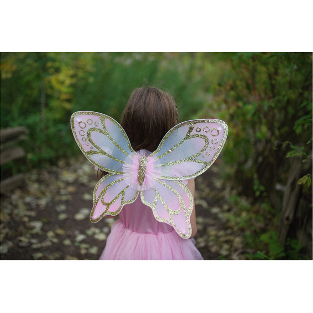 2pc Great Pretenders Size 5-7 Sequins Butterfly Dress & Wings Gold Kids 4+