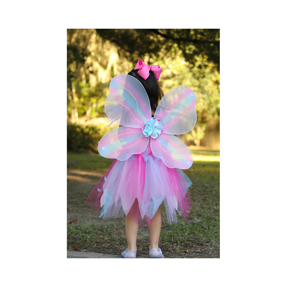 Great Pretenders Size 5-6 Butterfly Dress/Wings w/ Wand Pink Kids 4y+