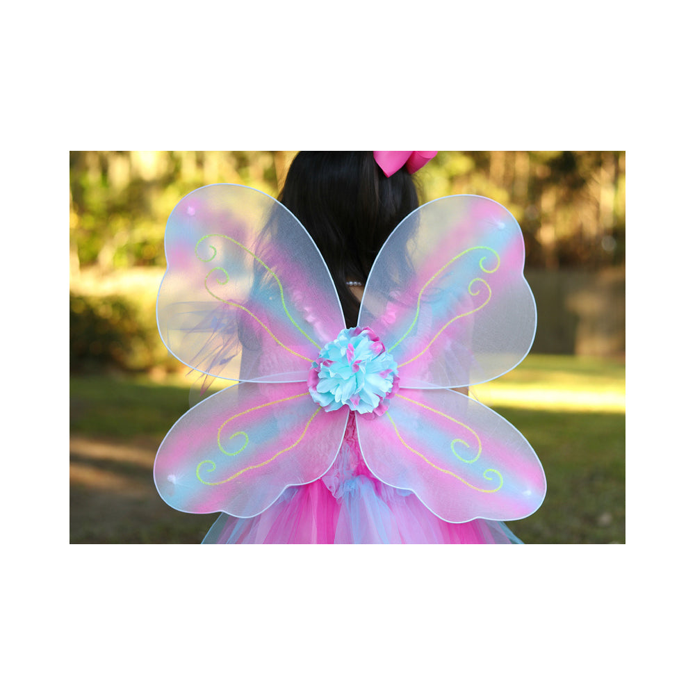 Great Pretenders Size 5-6 Butterfly Dress/Wings w/ Wand Pink Kids 4y+