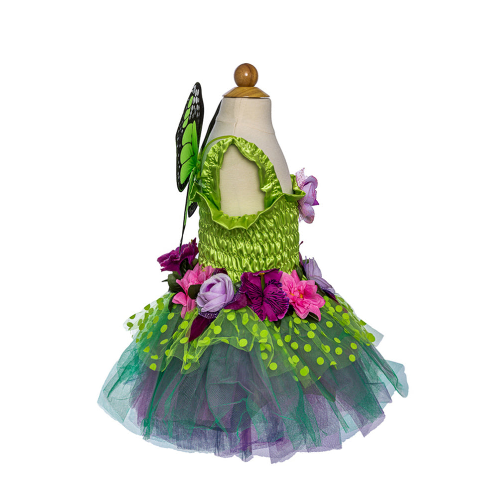 Great Pretenders Size 5-6 Fairy Blooms Deluxe Dress w/ Wings Green Kids 5y+