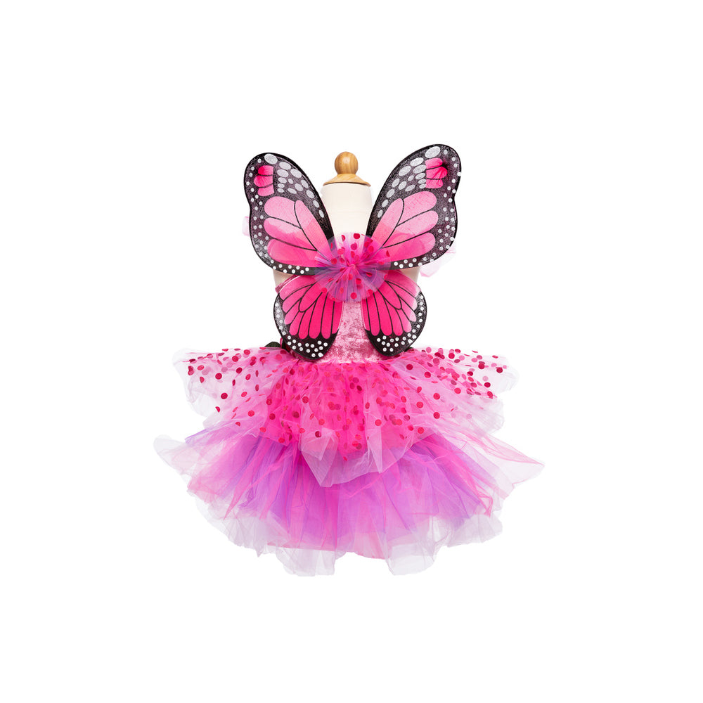 Great Pretenders Size 5-6 Fairy Blooms Deluxe Dress w/ Wings Pink Kids 5y+