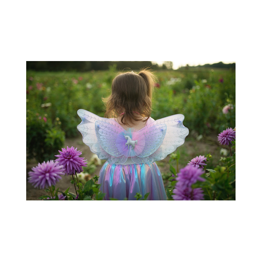 Great Pretenders Size 4-6 Pastel Magical Unicorn Skirt/Wings Kids 3y+