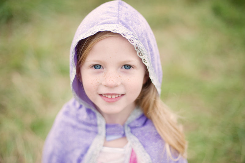 Great Pretenders Sz 3-4 Diamond Sparkle Hooded Cape Lilac Kids 3y+