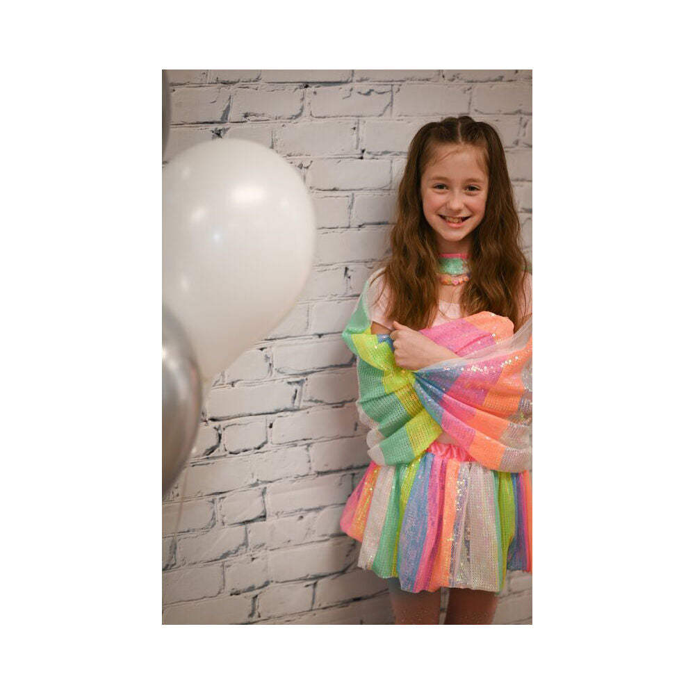 Great Pretenders Stripy Sequins Cape Kids Size 4-6 Costume 4y+