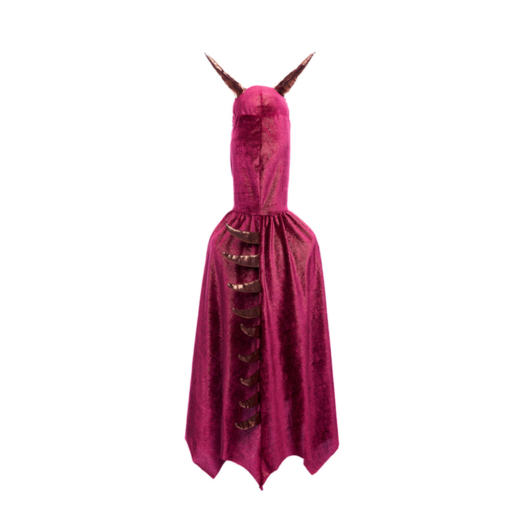 Great Pretenders Sz 5-6 Starry Night Hooded Dragon Cape Burgundy/Copper 4y+