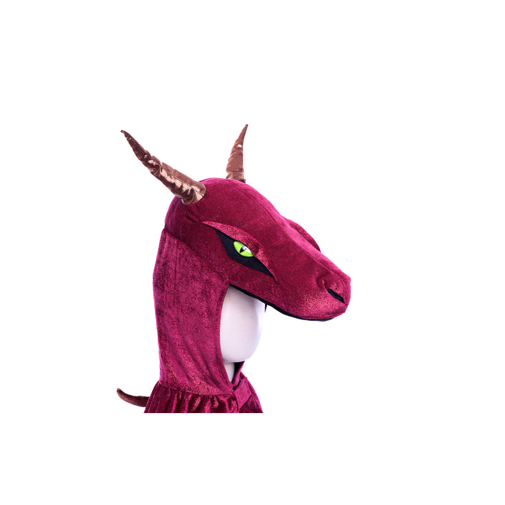 Great Pretenders Sz 5-6 Starry Night Hooded Dragon Cape Burgundy/Copper 4y+