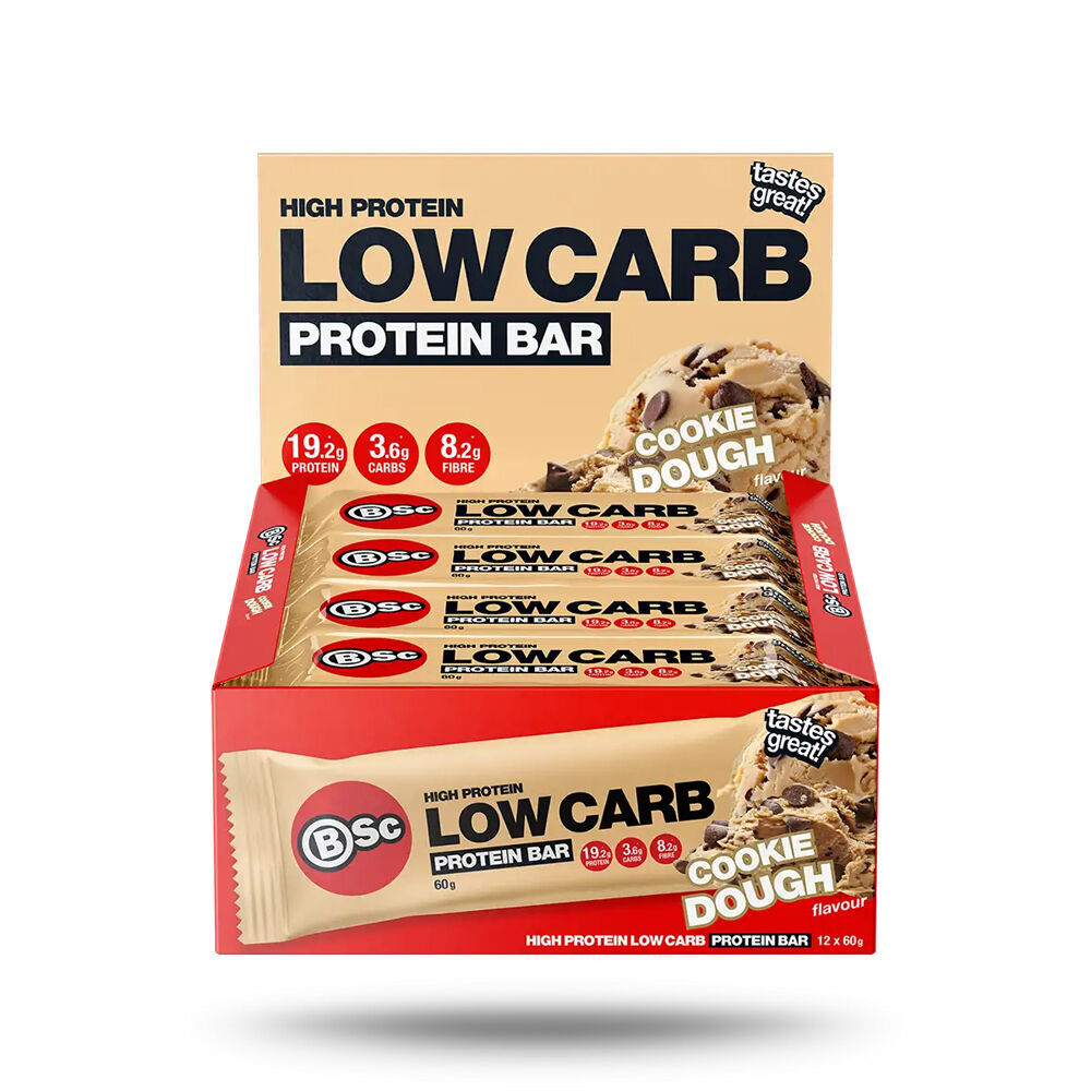 2x 12PK BSc High Protein Low Carb Bar No Added Sugar 60g Serve Cookie Dough