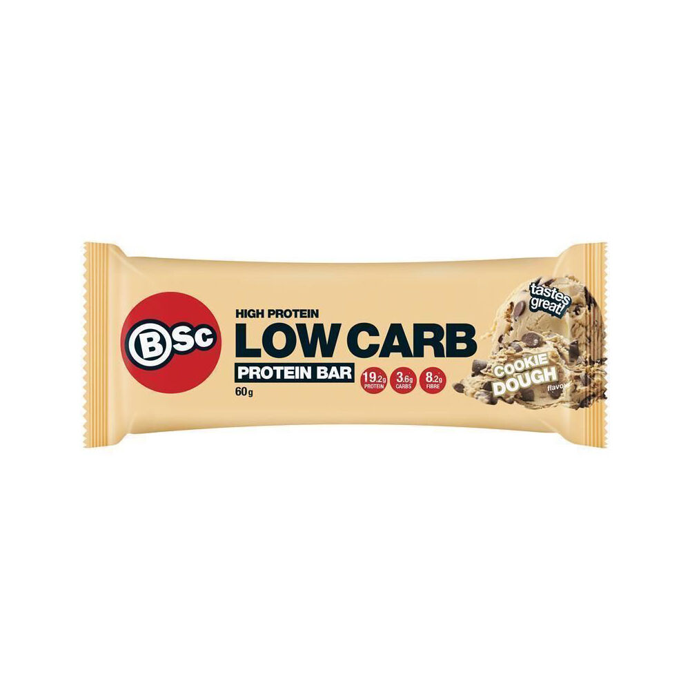 12PK BSc High Protein Low Carb Bar No Added Sugar 60g Serve Cookie Dough