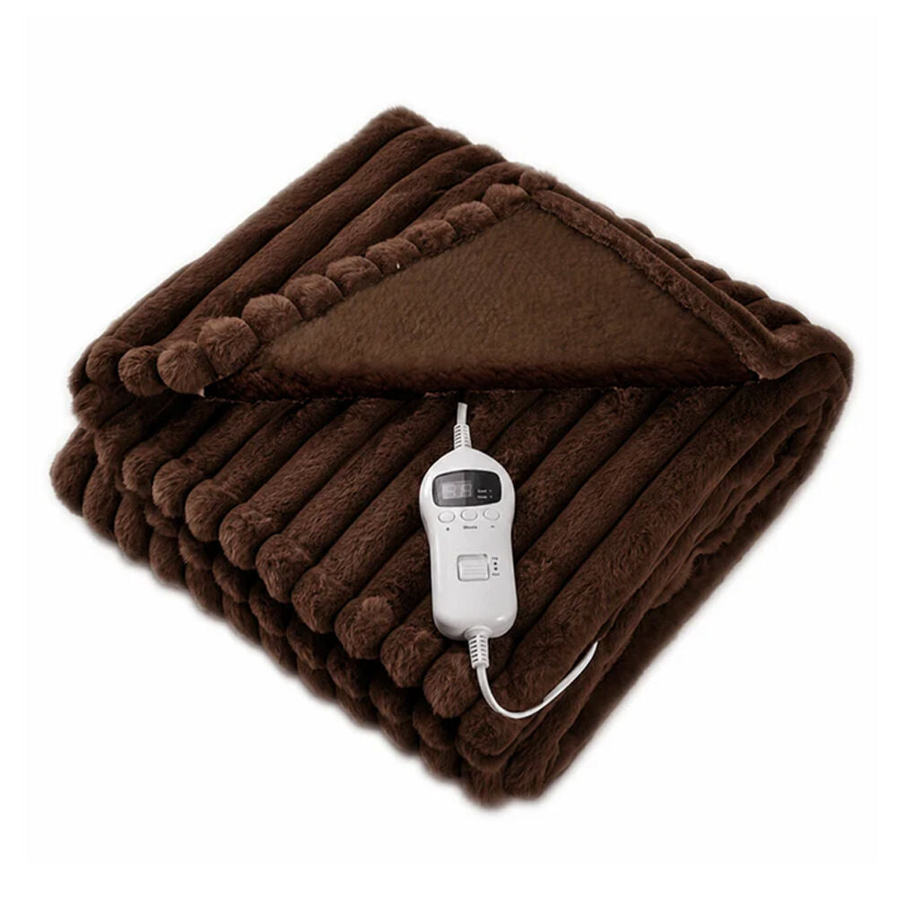 Goldair Platinum XL Faux Fur Reversible Heated Throw 180x200cm - Brown