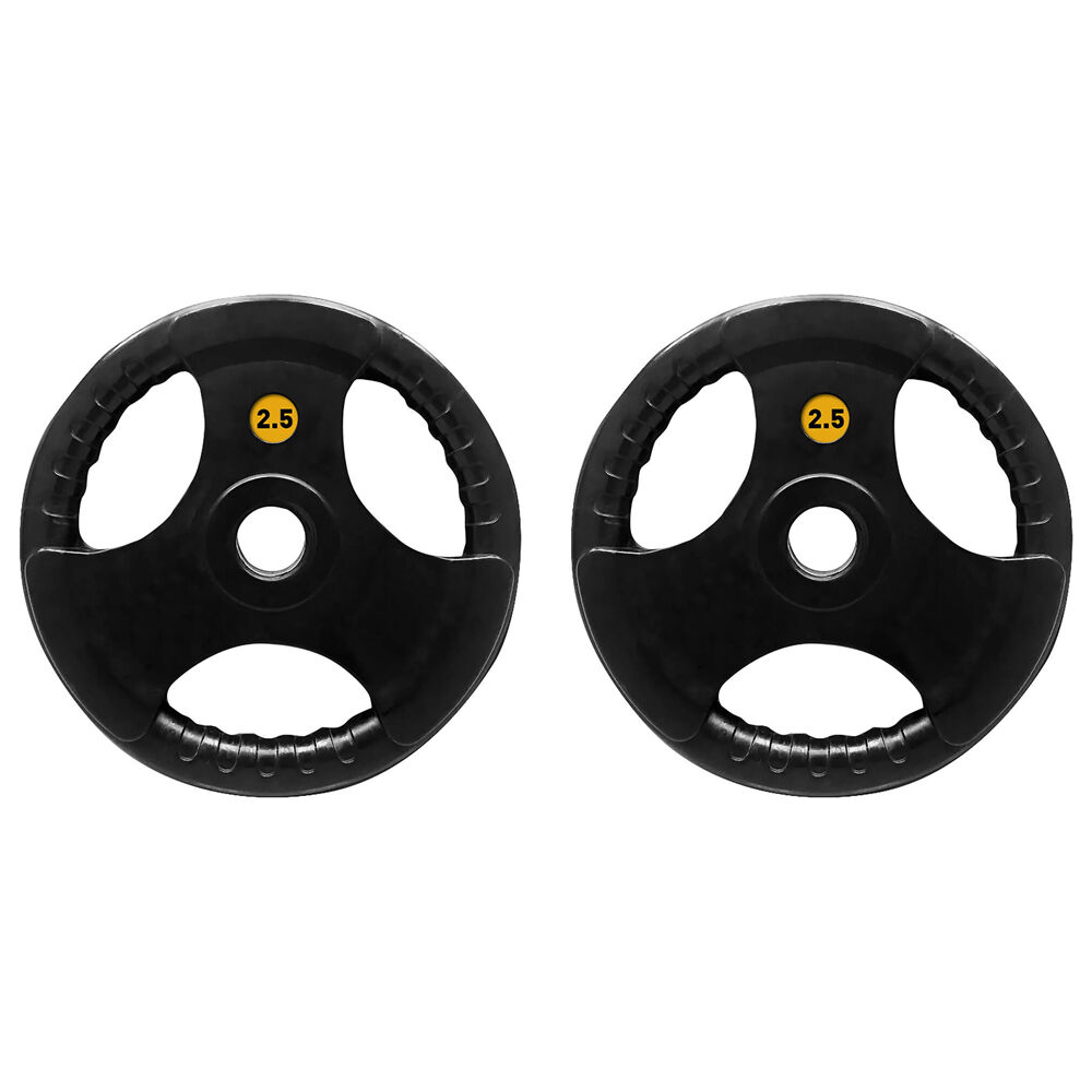 2PK Olympic Rubber Grip Plate Weight Lift Home Gym Exercise 2.5kg