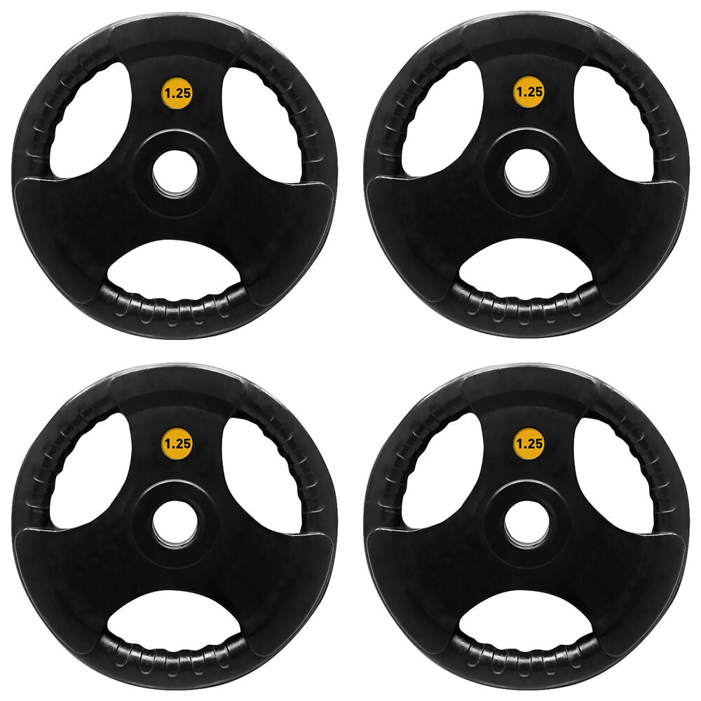 4PK Olympic Rubber Grip Plate Weight Lift Home Gym Exercise 1.25kg