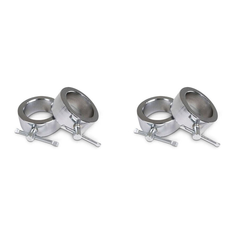2x 2pc Olympic Ring Collars Pair For 50mm Weight Handle Bar Silver