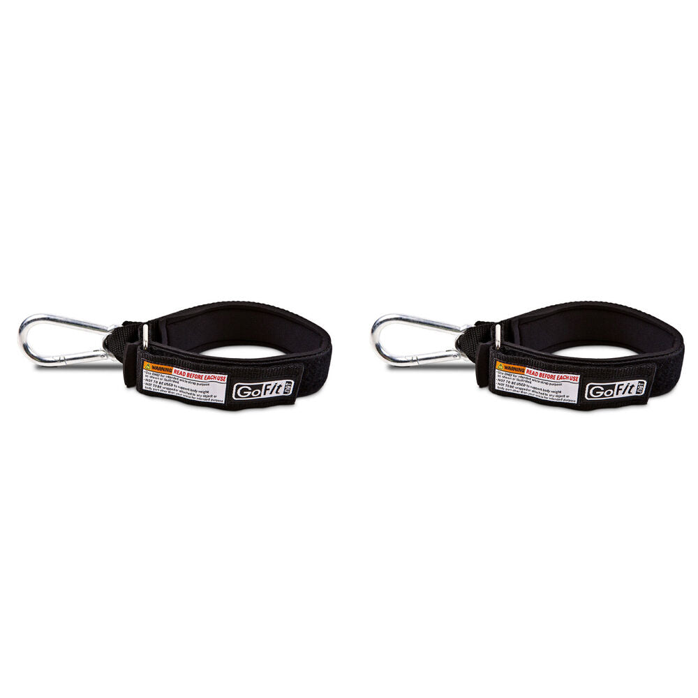 2PK GoFit Padded Ankle Strap Workout Exercise For Power Tubes & Super Band Black