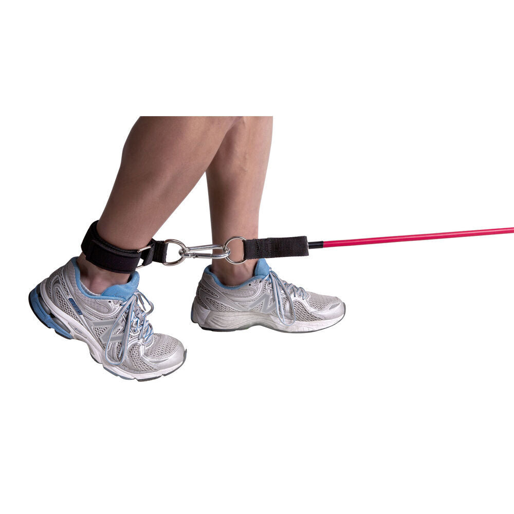 2PK GoFit Padded Ankle Strap Workout Exercise For Power Tubes & Super Band Black