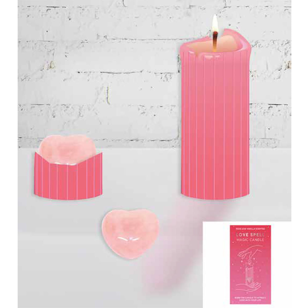 Gift Republic Scented Love Spell Magic Candle w/ Crystal