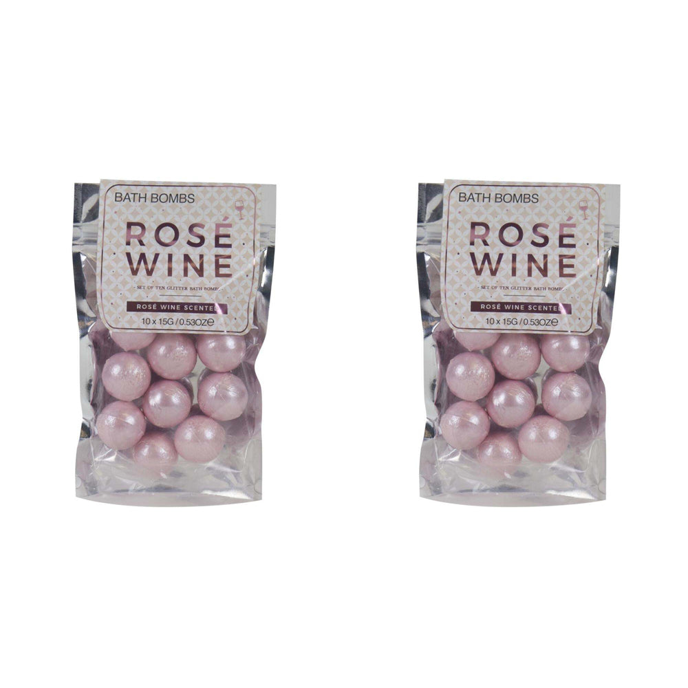 2x 10pc Gift Republic 15g Secnted Rose Wine Bath Bombs