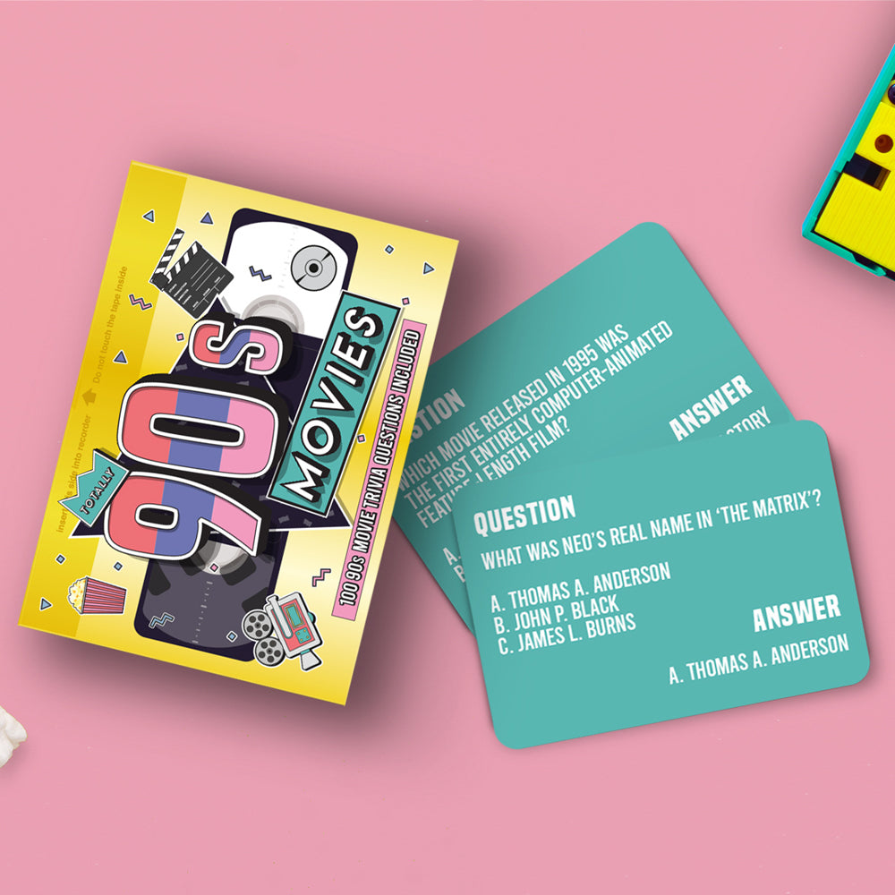 100pc Gift Republic Totally 90s Movie Trivia Question Cards