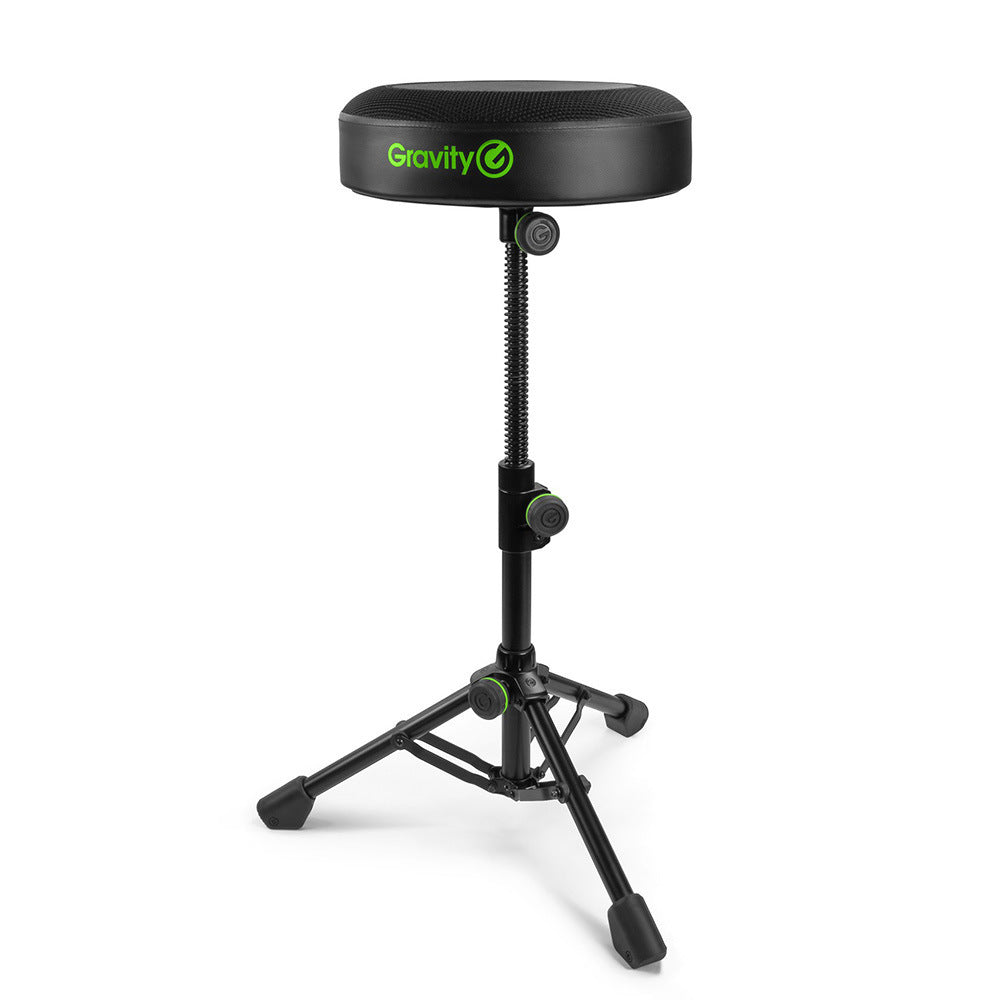 Gravity FDSEAT1 Adjustable Round Foldable Musicians Stool - Black