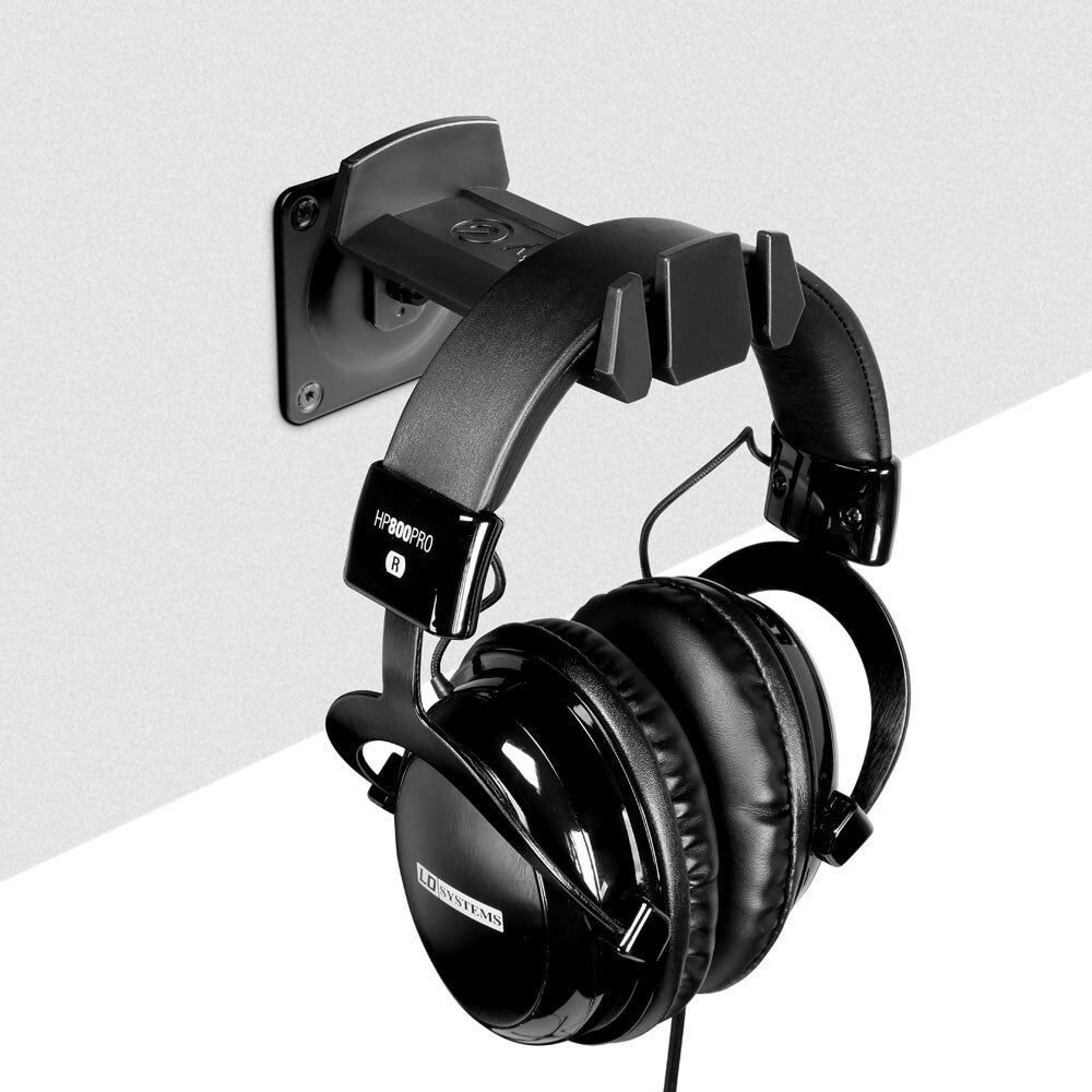 Gravity HPHWMB01B Wall Mount 10cm Hanger For Headphones - Black