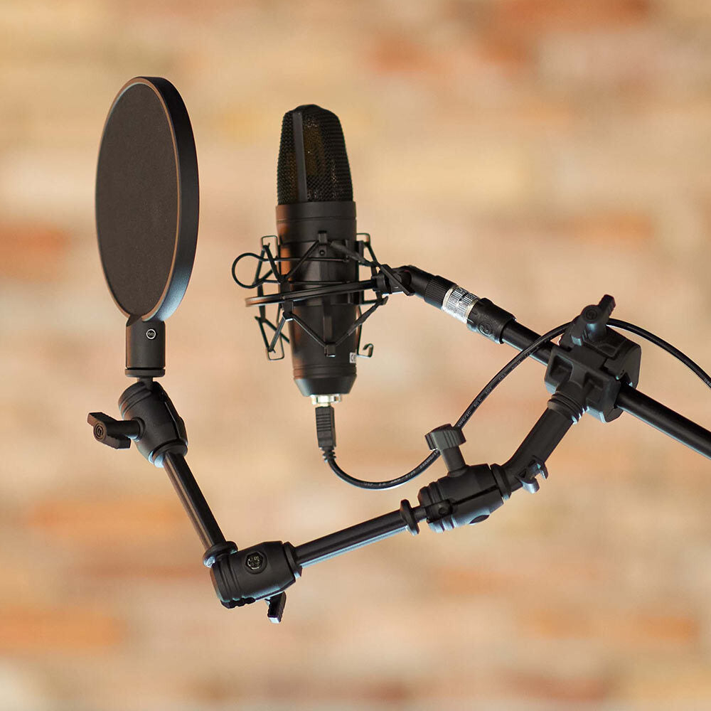 Gravity 40cm Traveler 3D Adjustable Arm w/ Pop Filter - Black