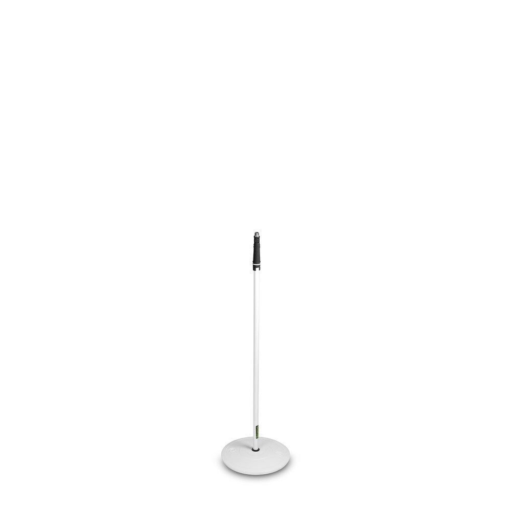 Gravity MS23W Straight 160cm Microphone Steel Stand w/ Round Base - White