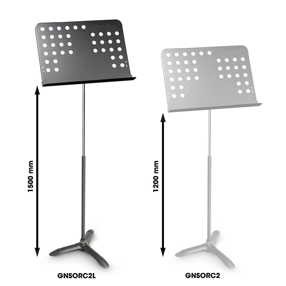 Gravity NSORC2L Orchestra Tall 150cm Music Stand w/ Perforated Steel Desk