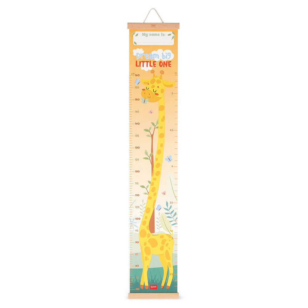 Legami Dream Big Little One Wall-Hanging Height Chart 160cm Yellow Giraffe