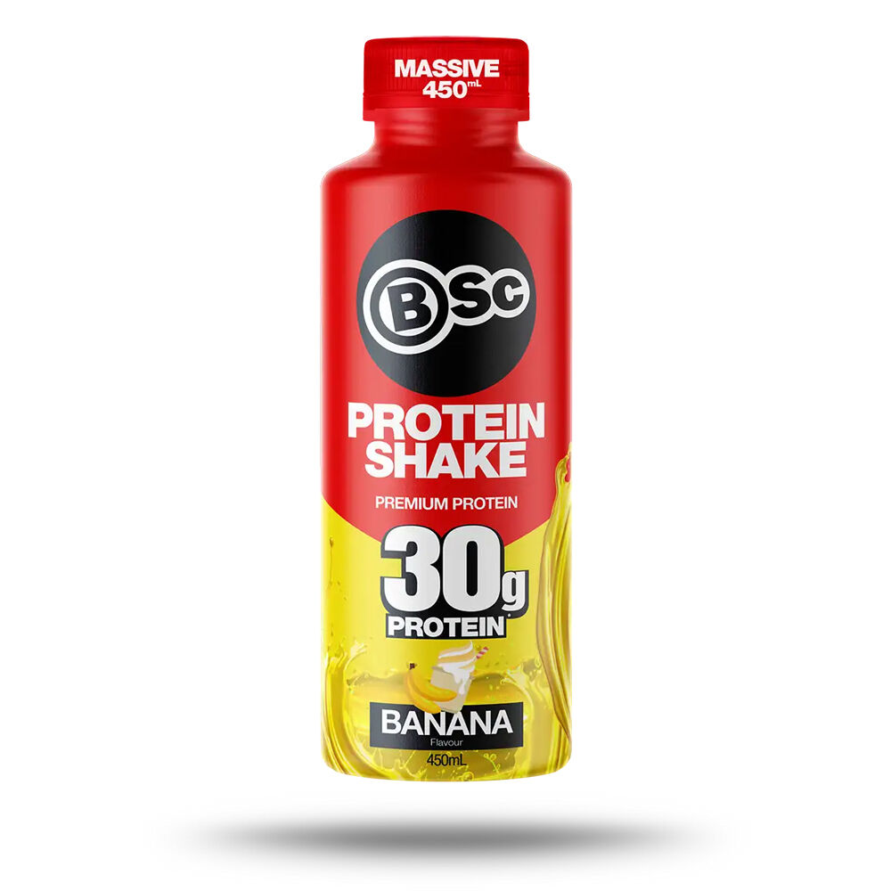 6PK BSc Ready To Drink Premium 30g Protein Shake Post Workout 450ml Banana