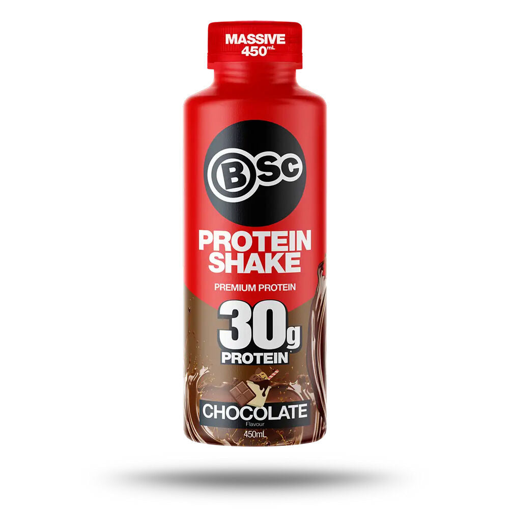6PK BSc Ready To Drink Premium 30g Protein Shake Post Workout 450ml Chocolate