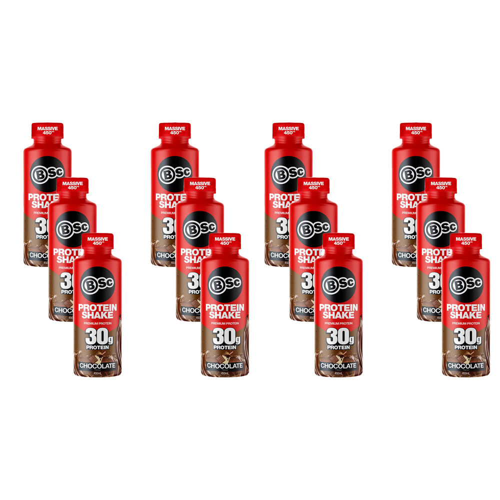 2x 6PK BSc Ready To Drink Premium 30g Protein Shake Post Workout 450ml Chocolate
