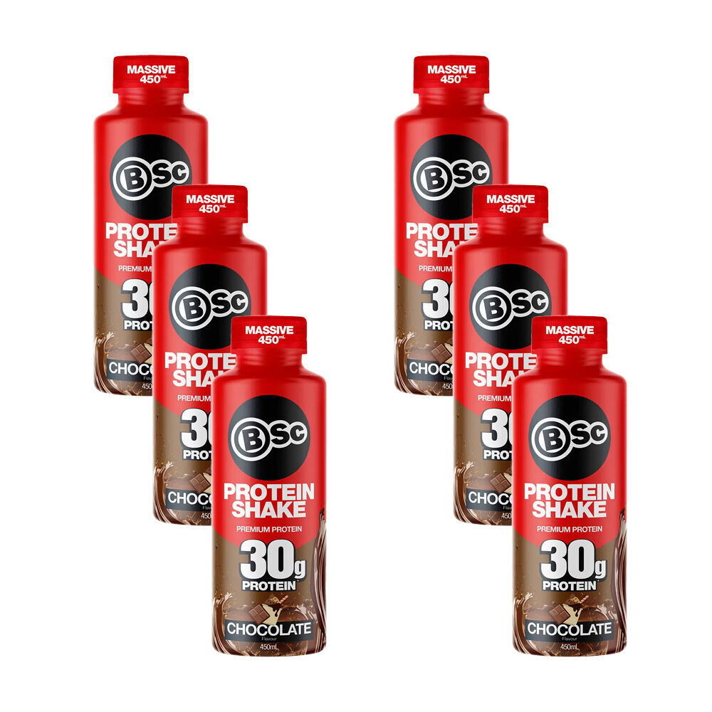 2x 6PK BSc Ready To Drink Premium 30g Protein Shake Post Workout 450ml Chocolate