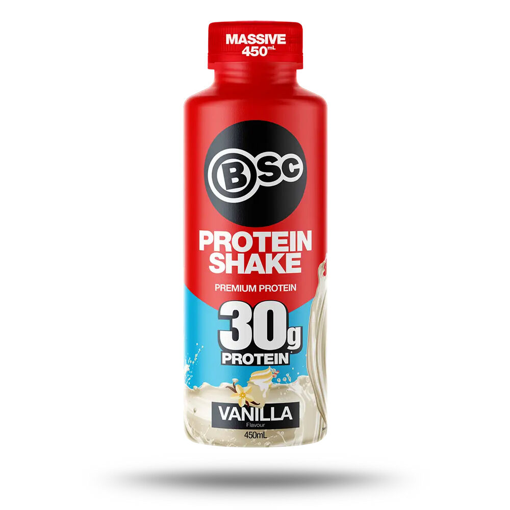 6PK BSc Ready To Drink Premium 30g Protein Shake Post Workout 450ml Vanilla