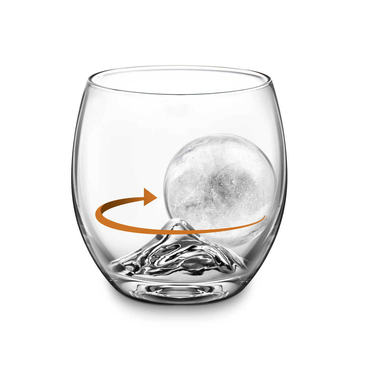 Final Touch On the Rocks Wine Glass with Ice Ball Mould Set Clear