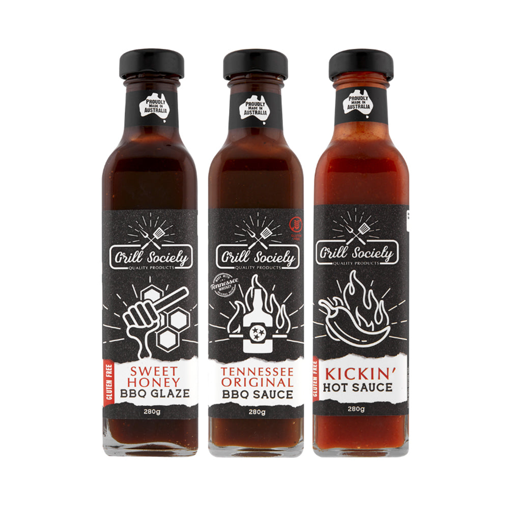 3pc Grill Society BBQ Sauce Set