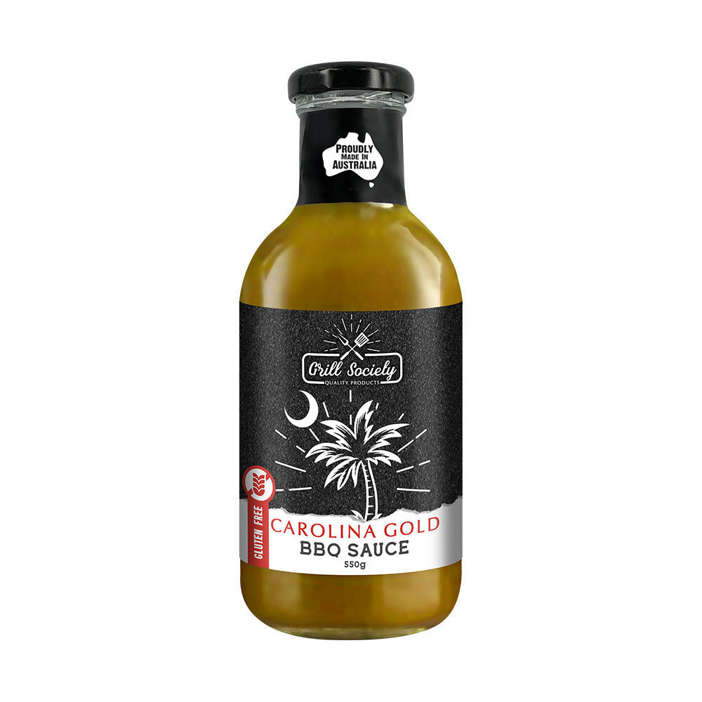 3PK Grill Society BBQ Carolina Gold Sauce Gluten Free Condiment 550g