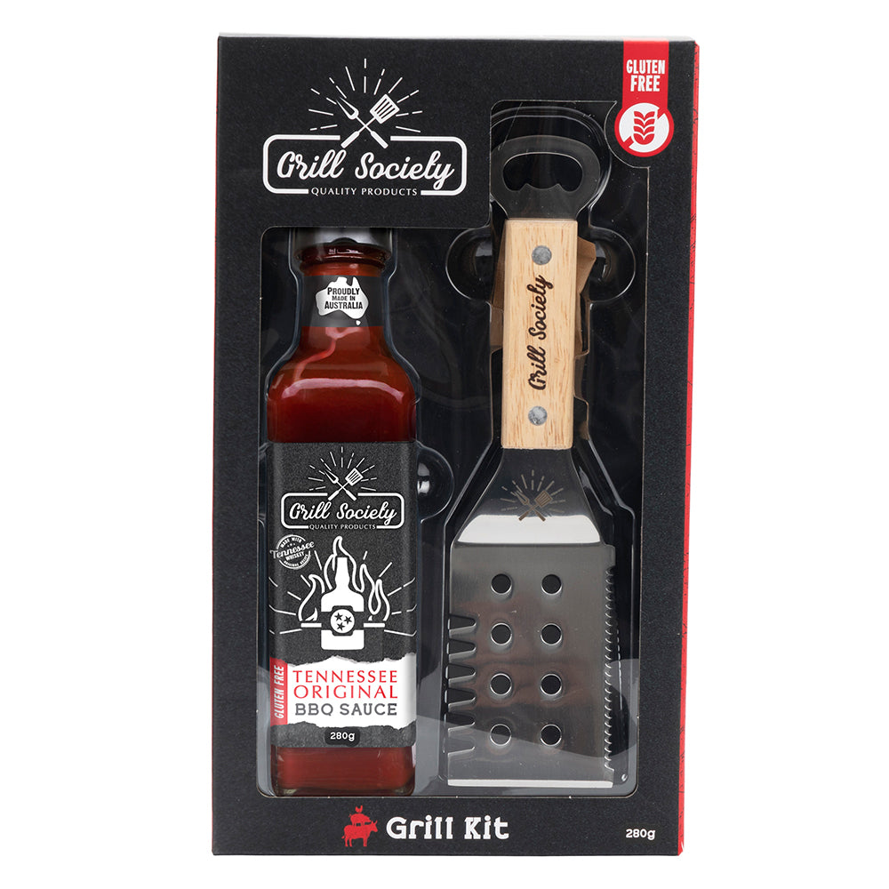 2pc Grill Society BBQ Grill Kit w/ Spatula/Sauce