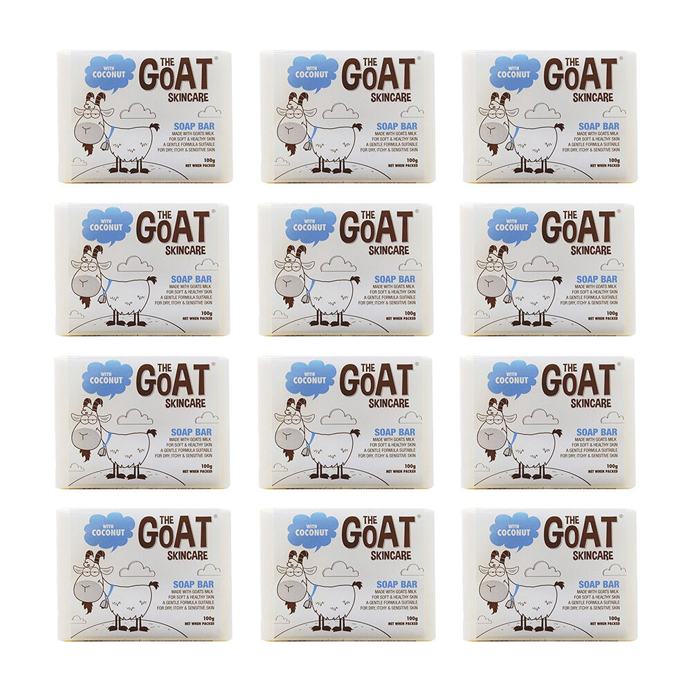 12PK The Goat Skincare Body Soap Bar w/ Coconut 100g For Sensitive Skin