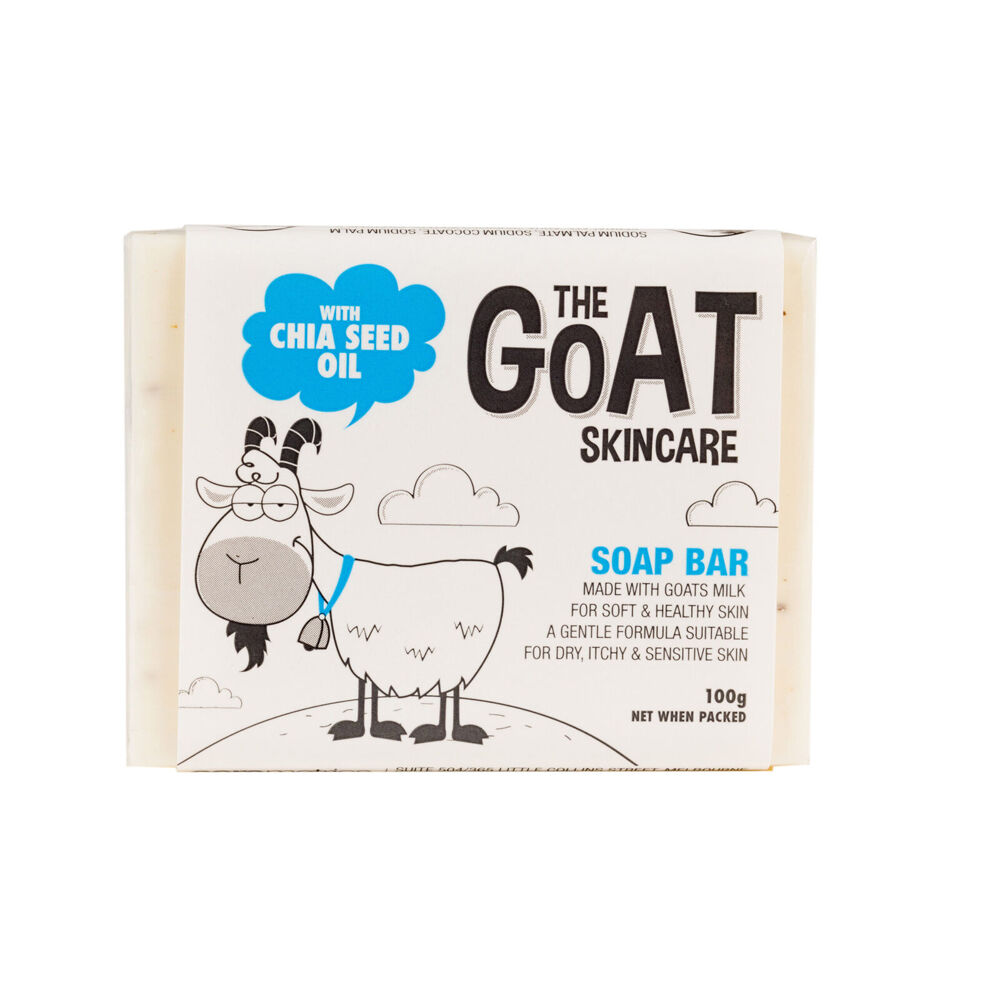 12PK The Goat Skincare Soap Bar w/ Chia Seed Oil 100g For Dry & Sensitive Skin